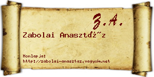 Zabolai Anasztáz névjegykártya